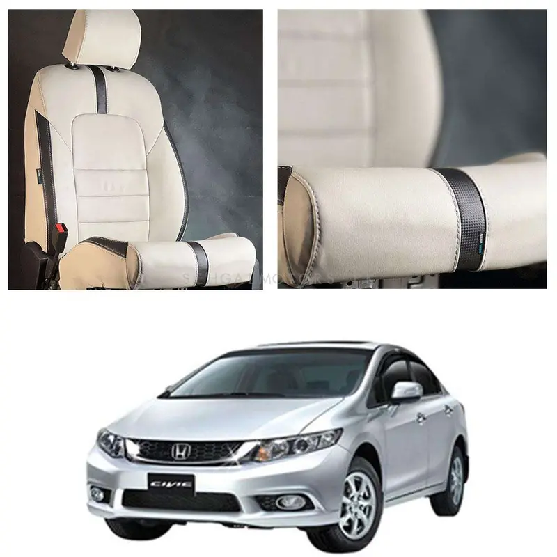 Honda Civic Type R Beige Black Seat Covers 2012 - 2016 1