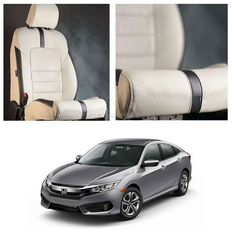 Honda Civic Type R Beige Black Seat Covers 2016 - 2021 1