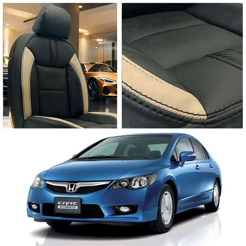 Honda Civic Type R Black Beige Seat Covers 2006 - 2012 1