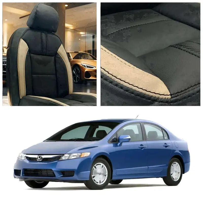 Honda Civic Type R Black Beige Seat Covers 2022 - 2025 1