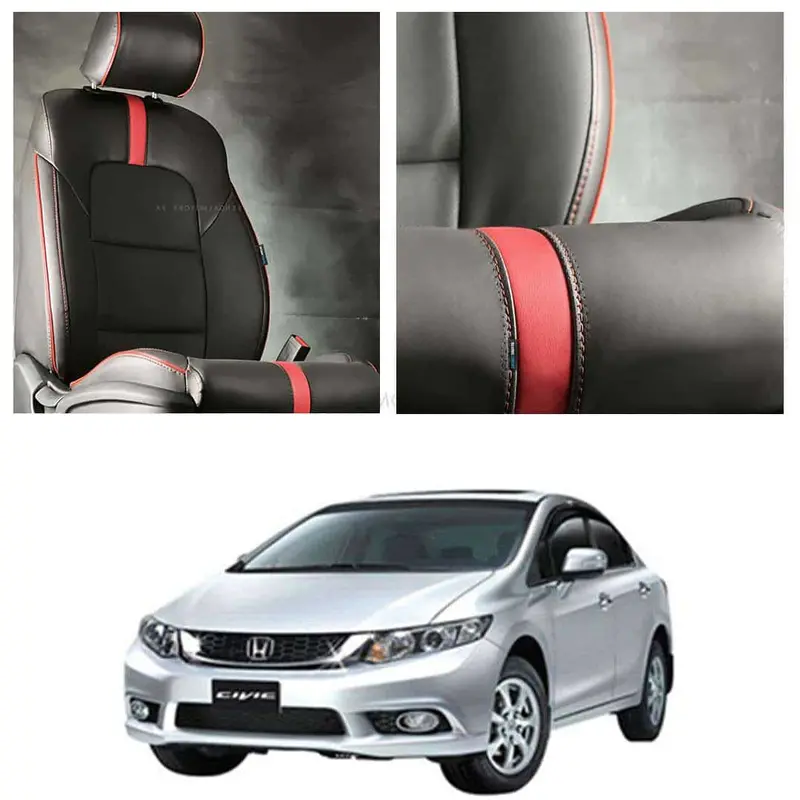 Honda Civic Type R Black Red Seat Covers 2012 - 2016 1