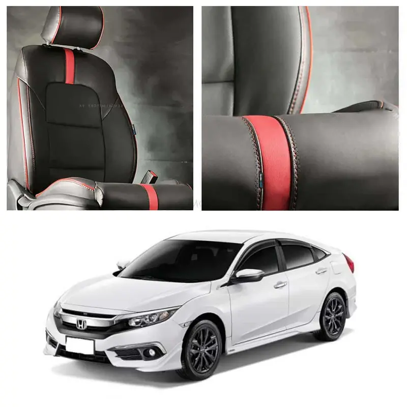 Honda Civic Type R Black Red Seat Covers 2016 - 2021 1