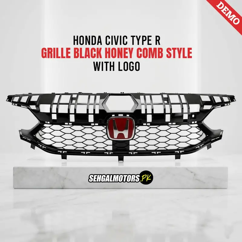 Honda Civic Type R Grille Black Honey Comb Style With Logo 2022 - 2025 1