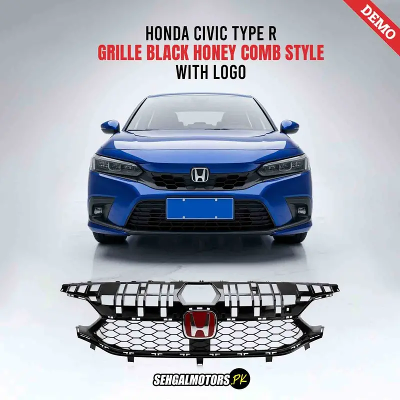 Honda Civic Type R Grille Black Honey Comb Style With Logo 2022 - 2025 2