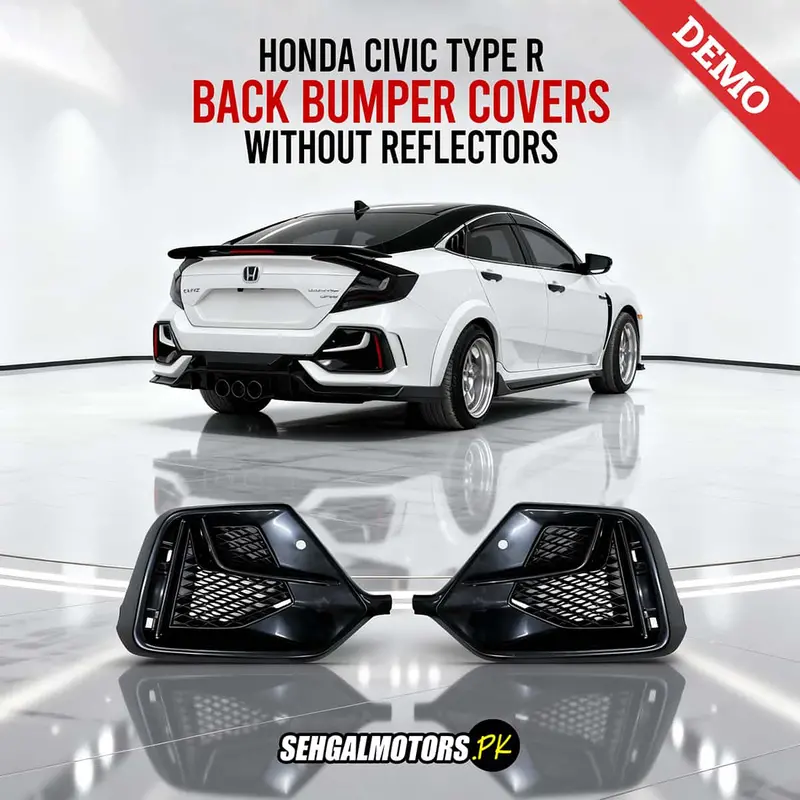Honda Civic Type R V2 Style Back Bumper Covers Without Reflectors 2016 - 2021 1