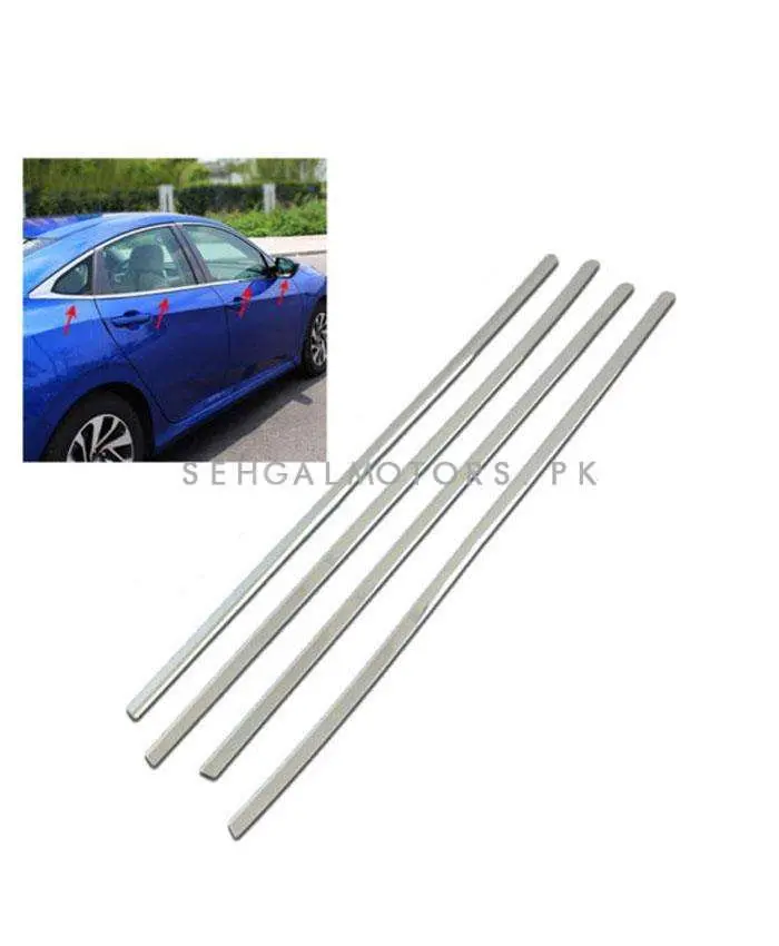 Honda Civic Window Chrome Weather Strips 4 Pcs 2002 - 2006 2
