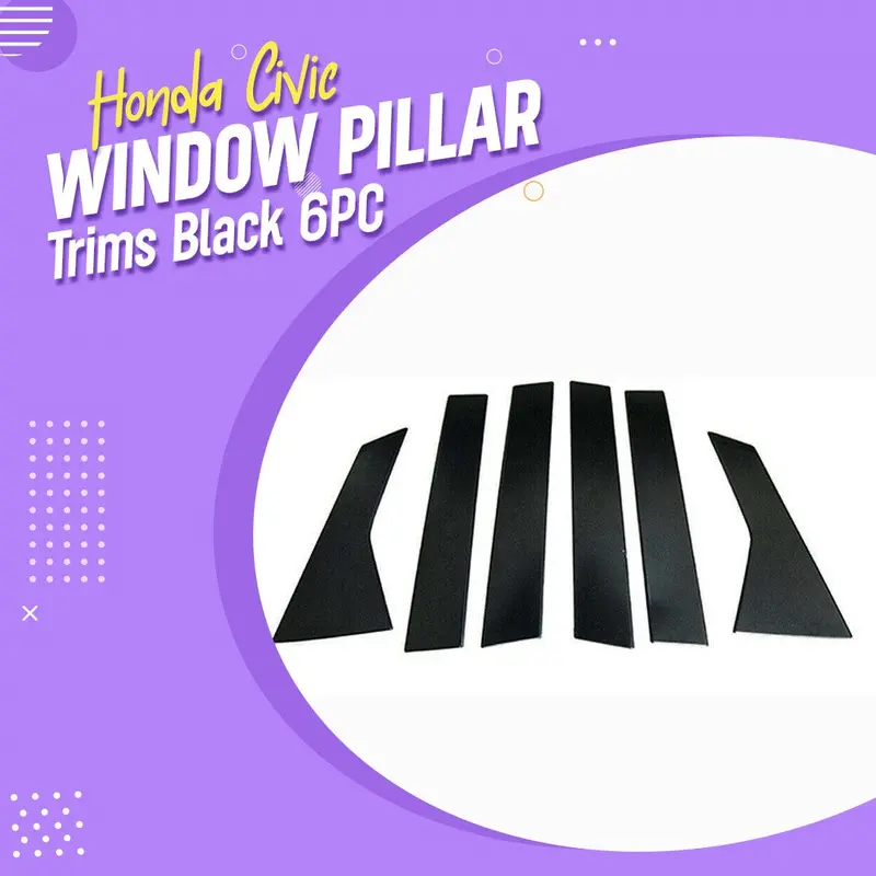 Honda Civic Window Pillar Trims Black 6Pc 2022 - 2025 1