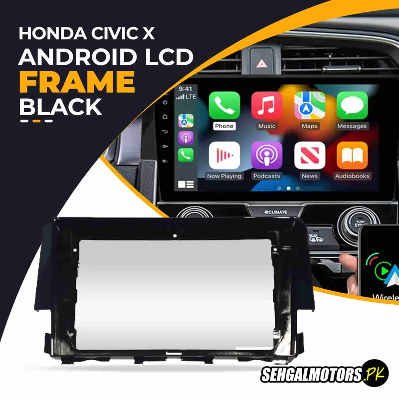 Honda Civic X Android Lcd Frame With Grip Black 9 Inches 2016 - 2021 1