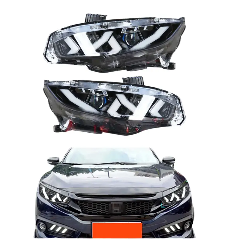 Honda Civic X Head Light Lamborghini Style Model 2017-2021 1