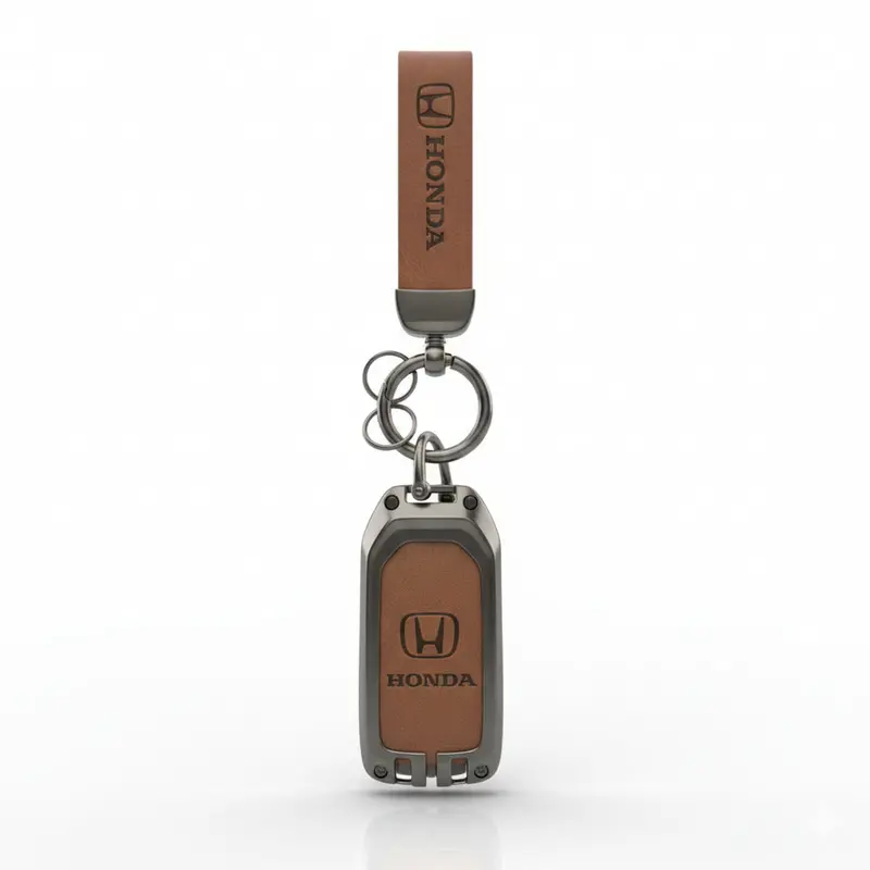 Honda Civic X Key Shell Case Cover Brown With Logo - Key Chain - Replacement Casing 2