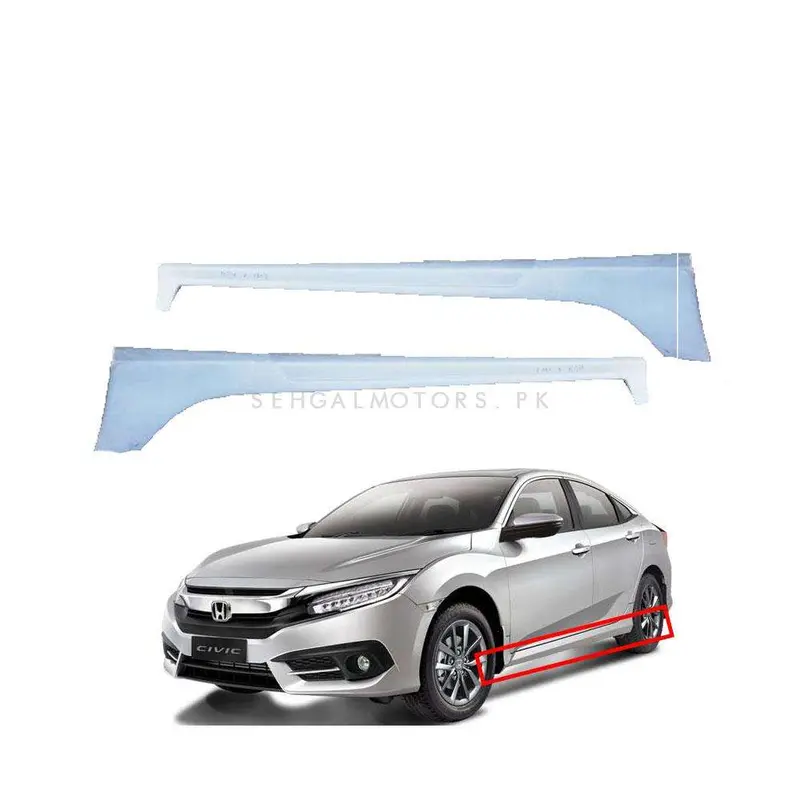 Honda Civic X Side Foot Panel Skirts Fiber Glass Pair 2016 - 2021 1