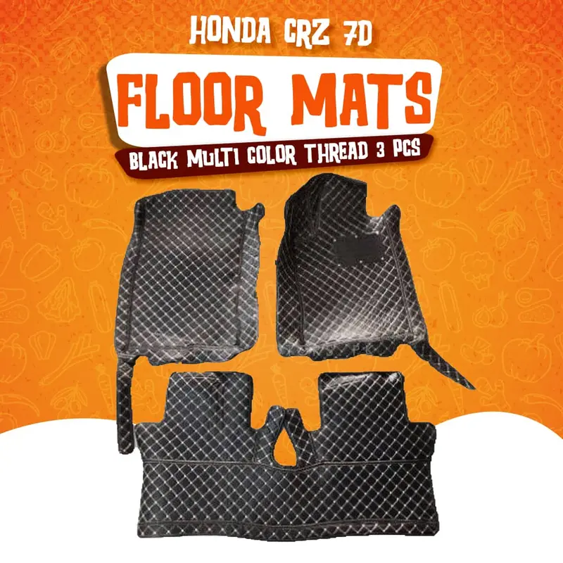 Honda Crz 7D Floor Mats - Black - 3 Pcs Set - Car Interior Mats 1