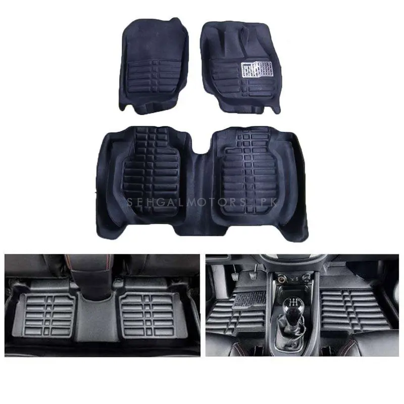 Honda Fit 5D Custom Floor Mat Black 3 Pcs - Model 2013-2017 2