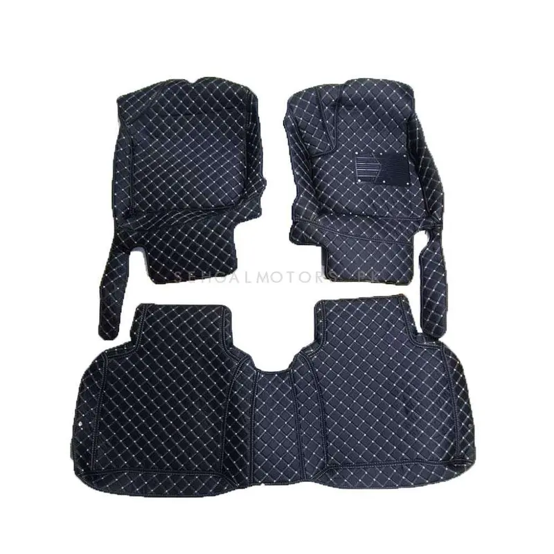 Honda Fit 7D Floor Mats - Black - 3 Pcs Set - Model 2013-2018 2
