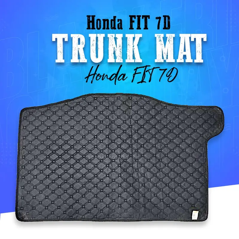 Honda Fit 7D Trunk Mat Mix Thread Black 2013-2018 - Cargo Boot Liner Diggi Protection Tray Cover 1