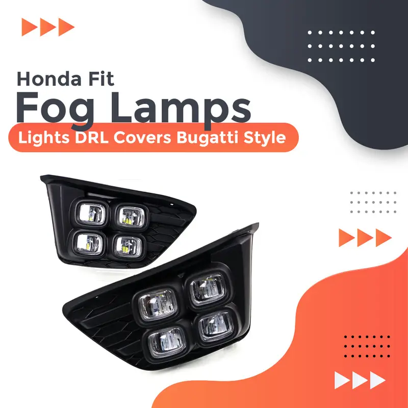 Honda Fit Fog Lamps Lights Drl Covers Bugatti Style 2013 - 2019 1