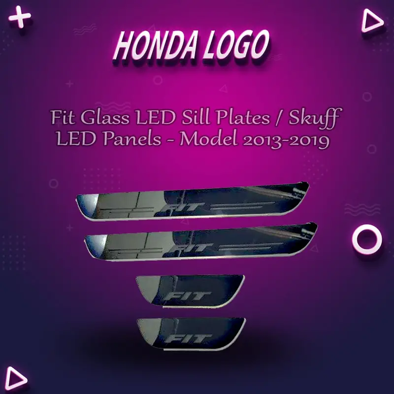 Honda Fit Glass Led Sill Plates / Skuff Led Panels - Model 2013-2019 1