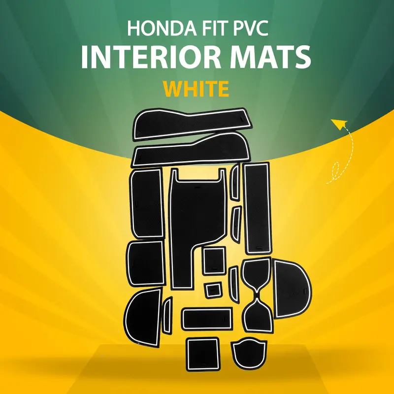 Honda Fit Pvc Interior Mats White - Model 2013-2019 2013 - 2019 1