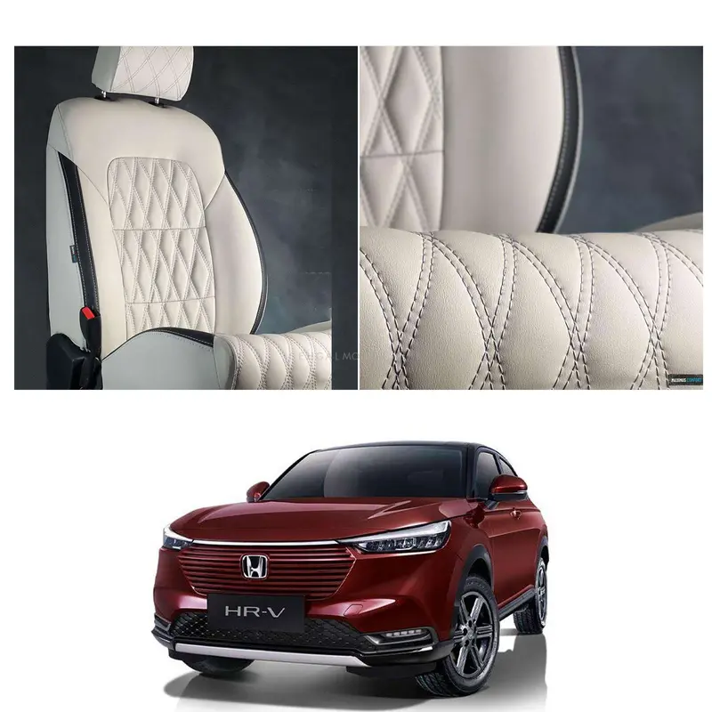 Honda Hrv Diamond Cut Beige Black Seat Covers 2022 - 2026 1