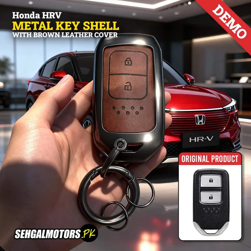 Honda Hrv Metal Key Shell Brown With Keychain 1