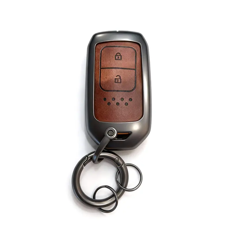 Honda Hrv Metal Key Shell Brown With Keychain 2