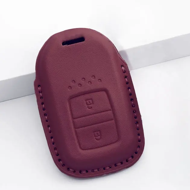 Honda Hrv Tpu Key Cover Maroon 2022 - 2025 - - Leather Texture 2