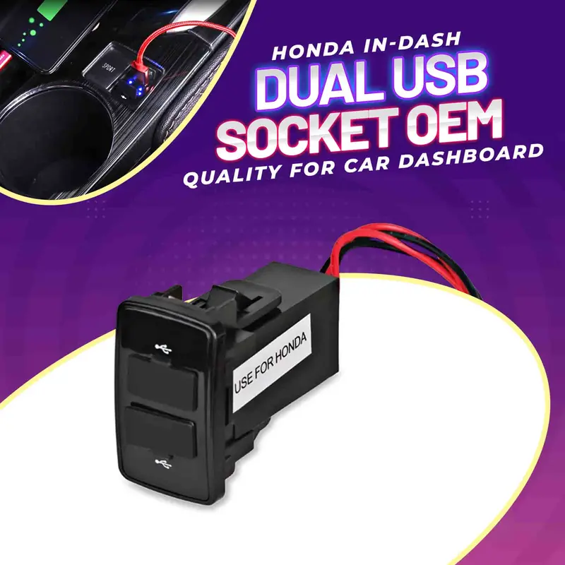 Honda In-Dash Dual Usb Socket Oem Quality For Car Dashboard 1