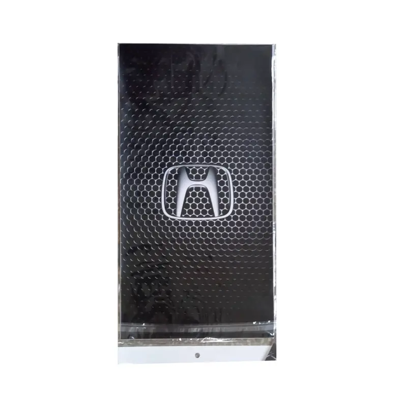 Honda Logo Car Center Column Pillar Decorative Sticker Black Carbon Fiber Pair 2