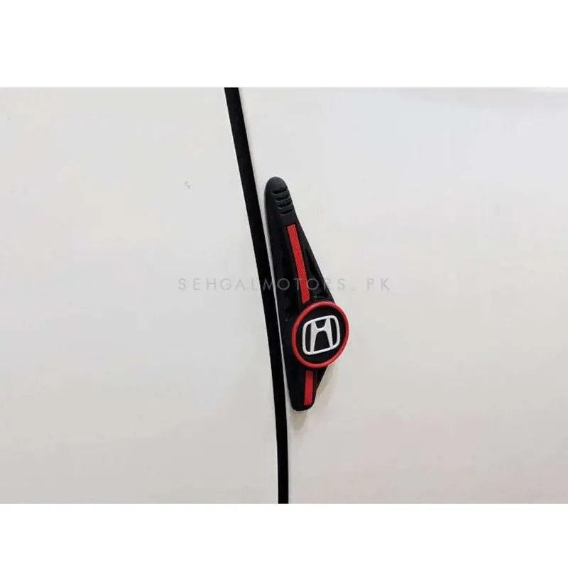 Honda Logo Door Guards Protector Black And Red - Edge Protection Anti-Scratch Buffer Strip 2