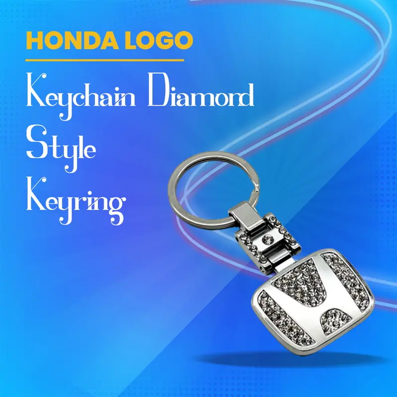 Honda Logo Keychain Diamond Style Keyring - Stylish & Durable 1