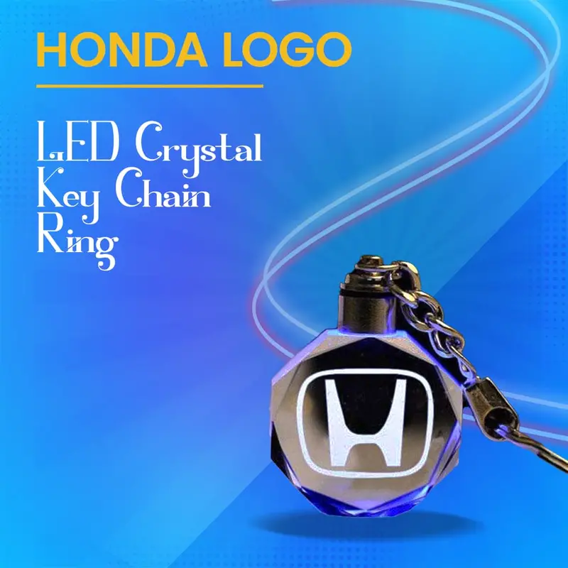 Honda Logo Led Crystal Keychain Ring 1