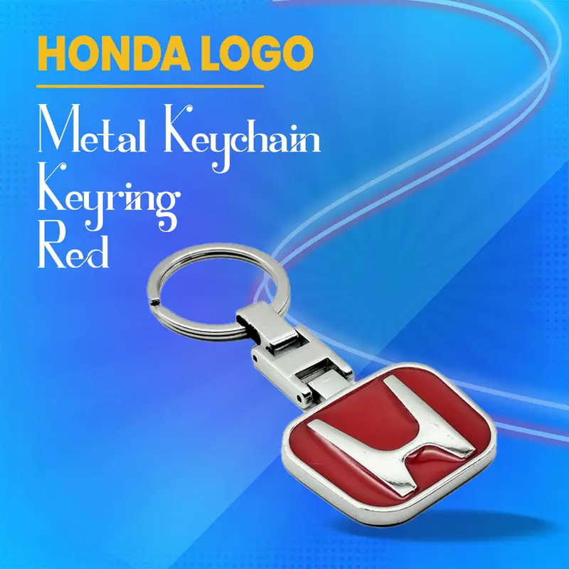 Honda Logo Red Metal Keychain Keyring - Stylish & Durable 1