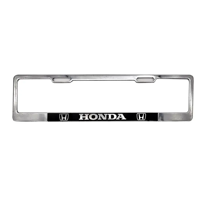 Honda Logo Uk Style Chrome Metal License Number Plate Frame 2