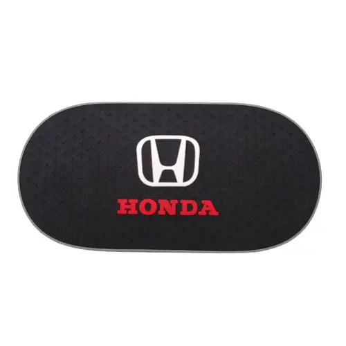 Honda Logo White And Red Oval Shape Anti-Skid Nonslip Dashboard Mats - Black 2