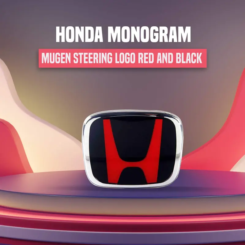 Honda Mugen Steering Logo Red Black 1