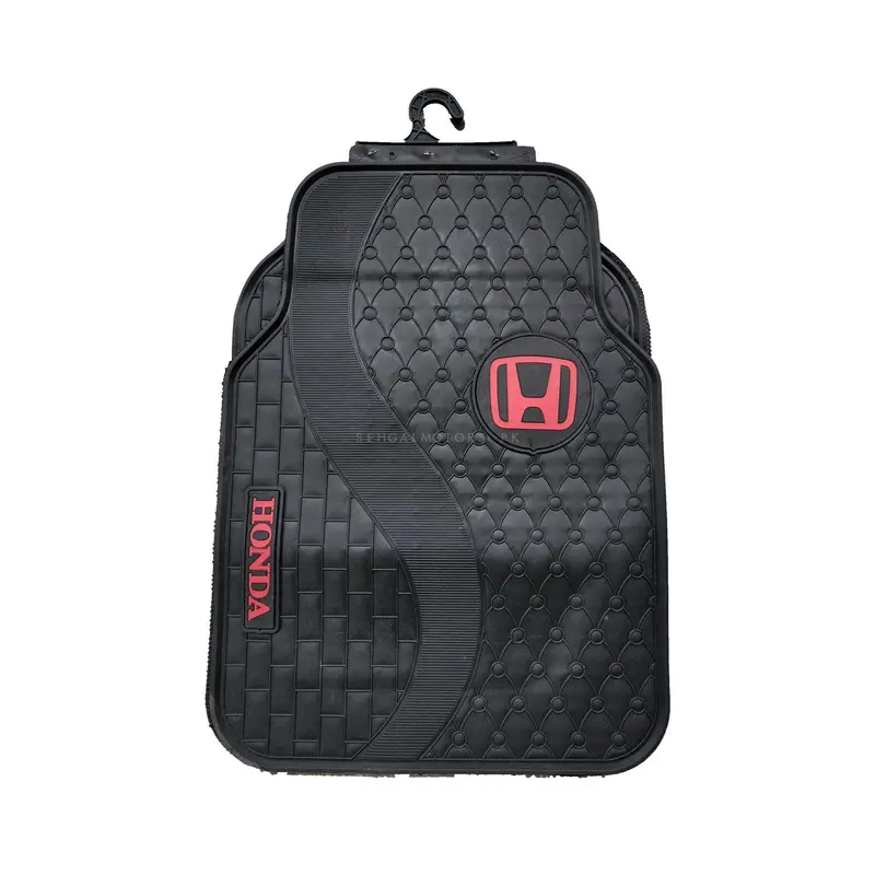 Honda Universal Pvc Rubber Floor Mat Black Mix Design 5 Pcs - Foot Mat For Car 2