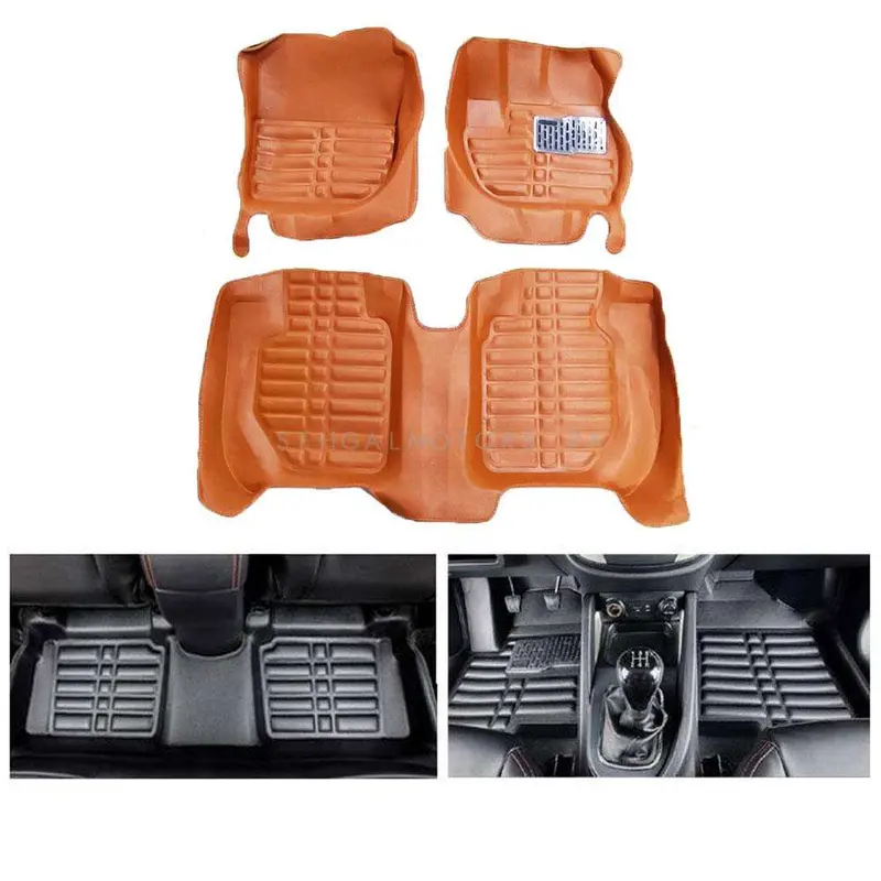 Honda Vezel 5D Custom Floor Mat Brown 3 Pcs 2013 - 2025 2