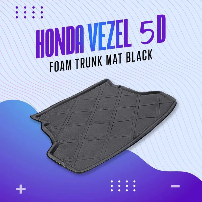 Honda Vezel 5D Tpe Foam Trunk Mat Black 2013 - 2025 - Cargo Boot Liner Diggi Protection Tray Cover 1