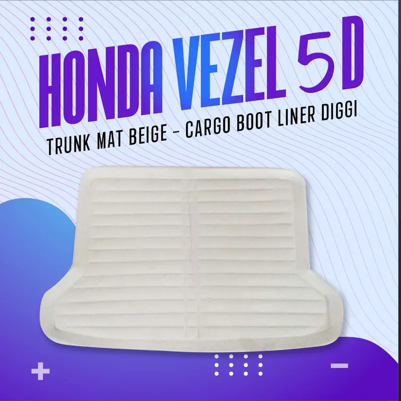 Honda Vezel 5D Tpe Trunk Mat Beige 2013 - 2025 - Cargo Boot Liner Diggi Protection Tray Cover 1