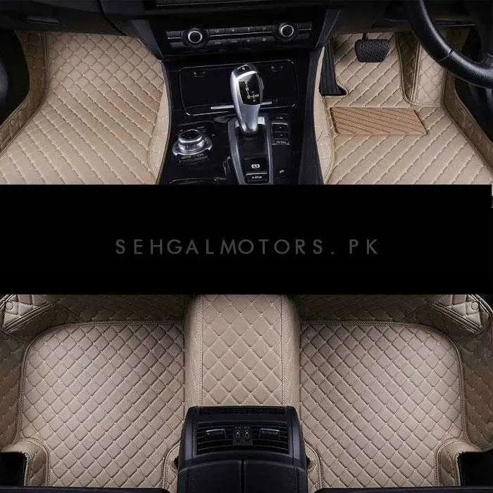 Honda Vezel - 7D Floor Mats - Beige - 3 Pcs Set 2013 - 2025 - Car Interior Mats 1