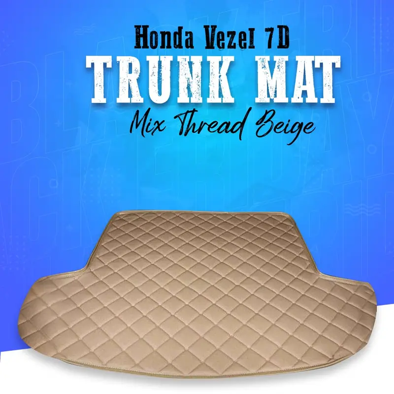 Honda Vezel 7D Trunk Mat Mix Thread Beige 2013 - 2025 - Cargo Boot Liner Diggi Protection Tray Cover 1