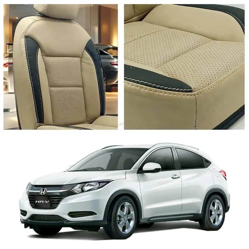 Honda Vezel Breathable Beige Black Seat Covers 2013 - 2025 1