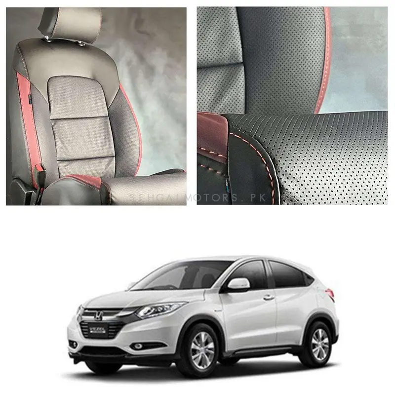 Honda Vezel Breathable Black Red Seat Covers 2013 - 2025 1