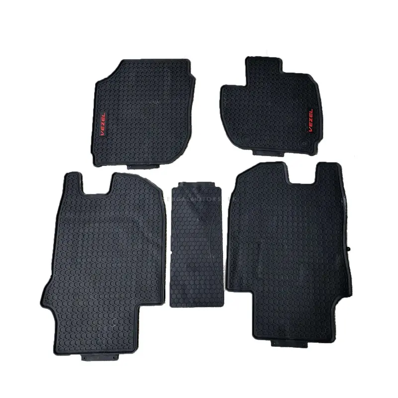 Honda Vezel Custom Fit Pvc Rubber Floor Mat Black Mix Design 5 Pcs 2013 - 2025 2