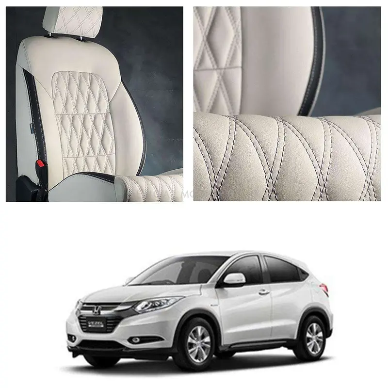 Honda Vezel Diamond Cut Beige Black Seat Covers 2013 - 2025 1