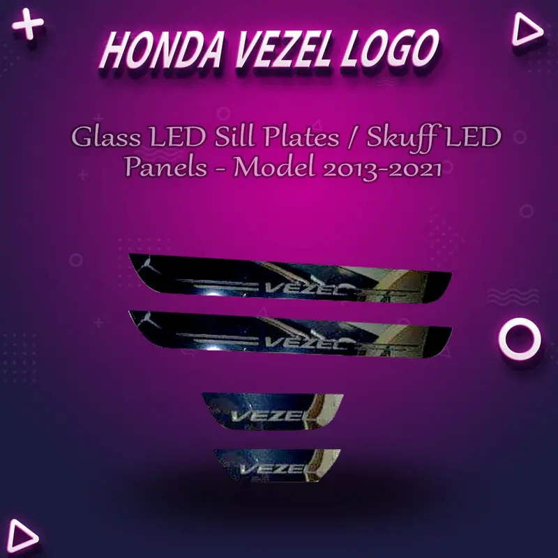 Honda Vezel Glass Led Sill Plates / Skuff Led Panels - Model 2013-2021 1