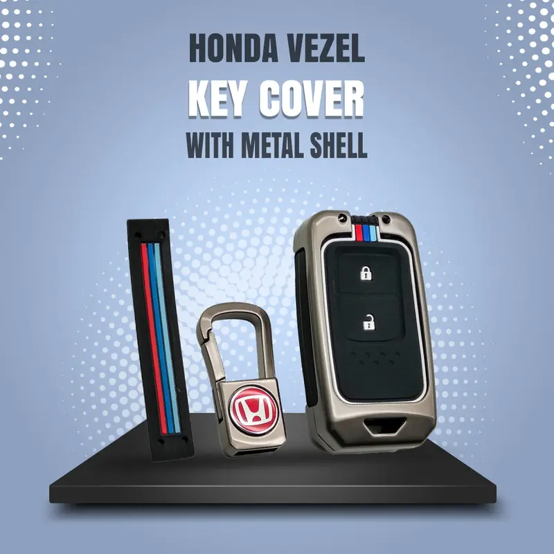 Honda Vezel Metal Key Shell Case Cover 2 Buttons 1