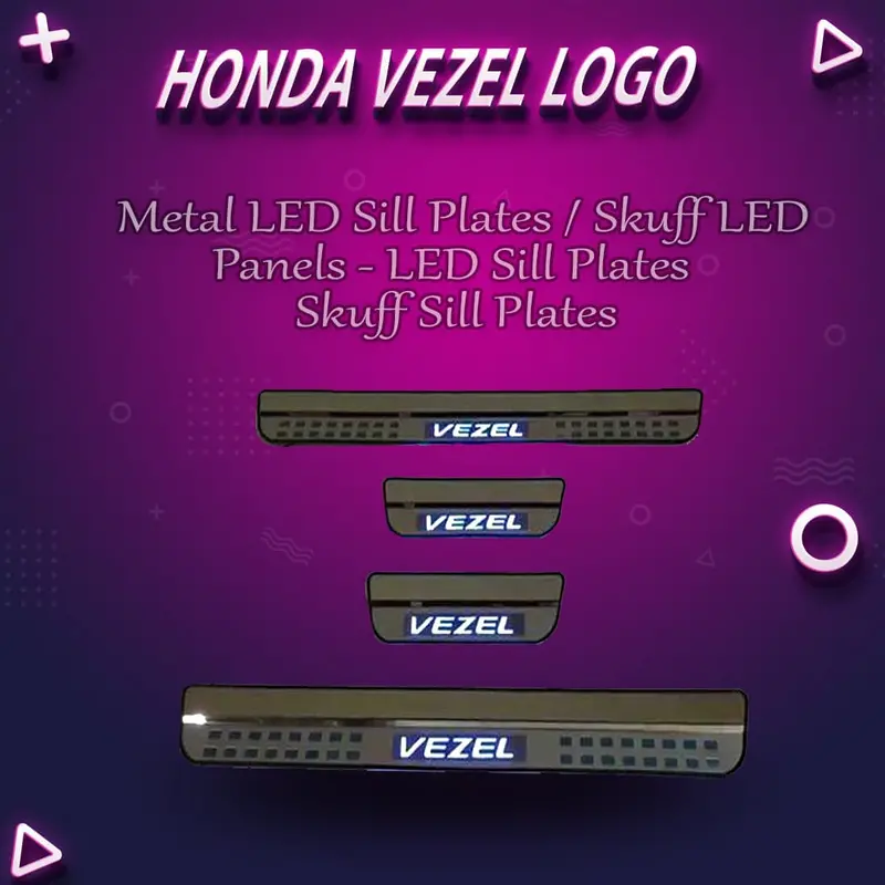 Honda Vezel Metal Led Sill Plates / Skuff Led Panels - Led Sill Plates | Skuff Sill Plates 1