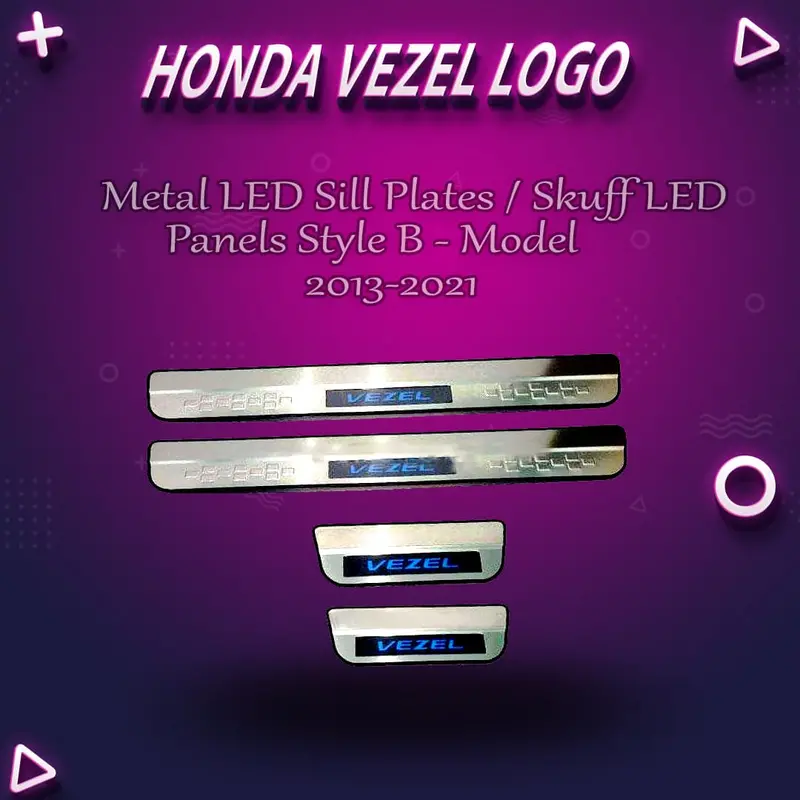 Honda Vezel Metal Led Sill Plates / Skuff Led Panels Style B - Model 2013-2021 1