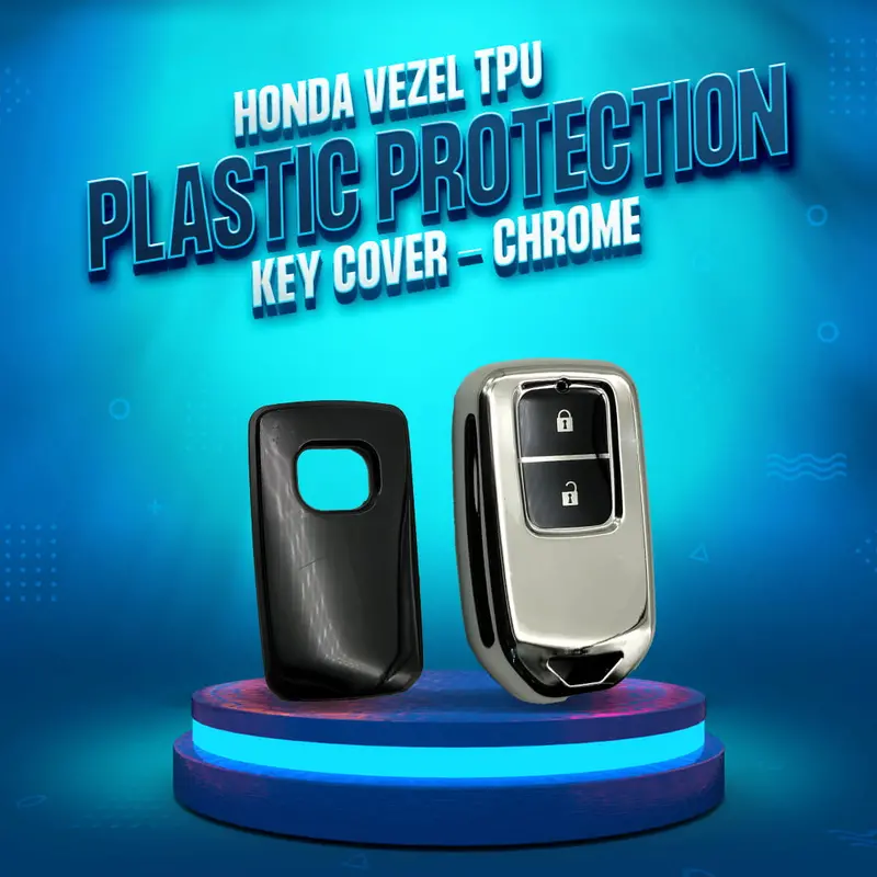 Honda Vezel Tpu / Plastic Protection Key Cover - Chrome 2013 - 2025 - Full Cover Remote Case Keyless Protector Jacket 1